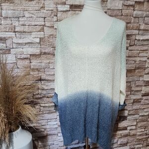 SHE+SKY Gradient Blue and Cream Sweater Brand New